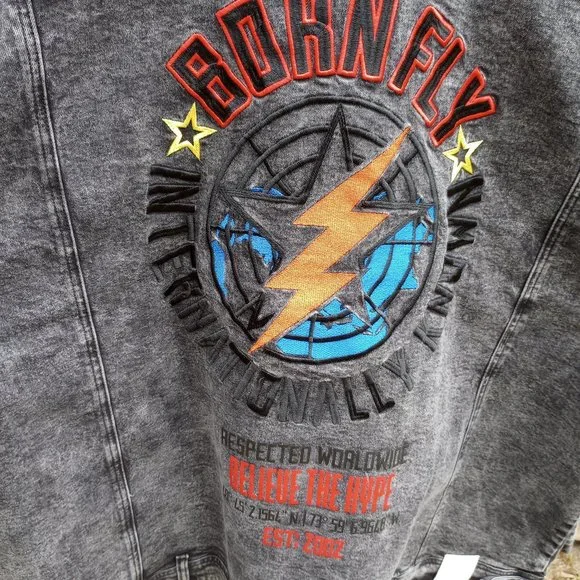 BORN FLY Embroidered Denim Jacket - Picture 3 of 16